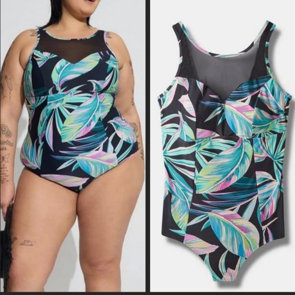 Torrid one piece mesh swimsuit NWT